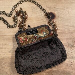 Liz Soto VTG Paisley Satin Lined Jeweled & Beaded Brocade Tapestry Bag